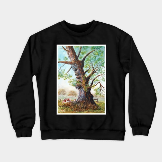 Craggy Burled Gumtree - Watercolour Crewneck Sweatshirt by pops